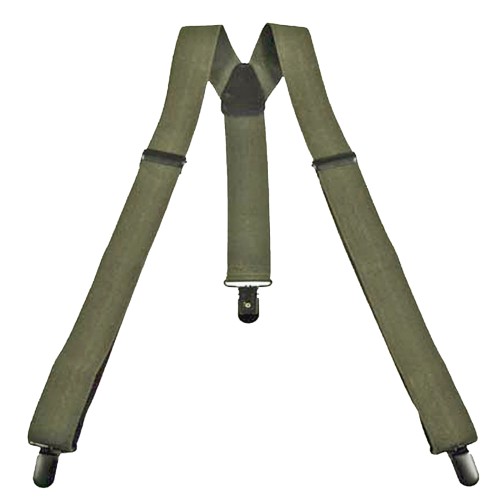 Preview: Suspenders, olive, with metal clips